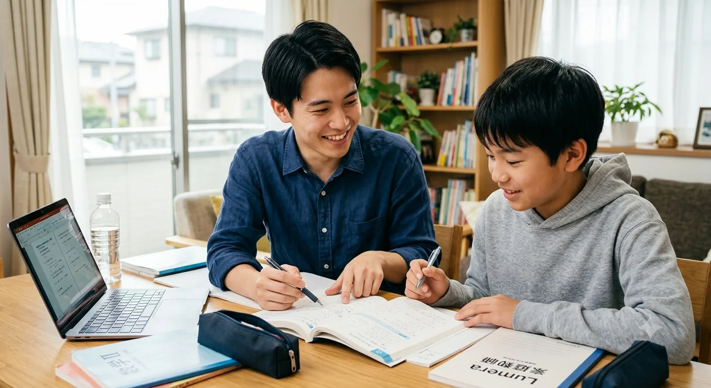 先生と生徒が一緒に問題を解く様子